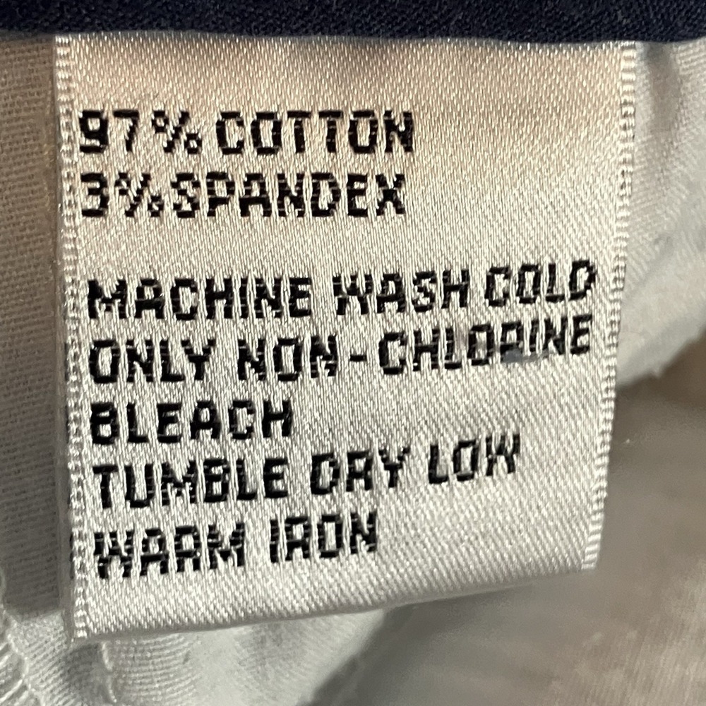 Talbots Pants Womens Size 14 Blue White Pinstripes Cotton Stretch Pocket Cropped - Picture 10 of 11